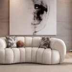 Loft Ivory Curved Loveseat 86''