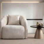 Loft Ivory Curved Accent Chair