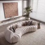 Loft Ivory 2-Piece Curved Sectional 134''