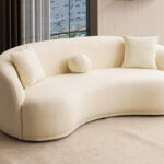 Sole Cream Boucle Curved Loveseat 81"